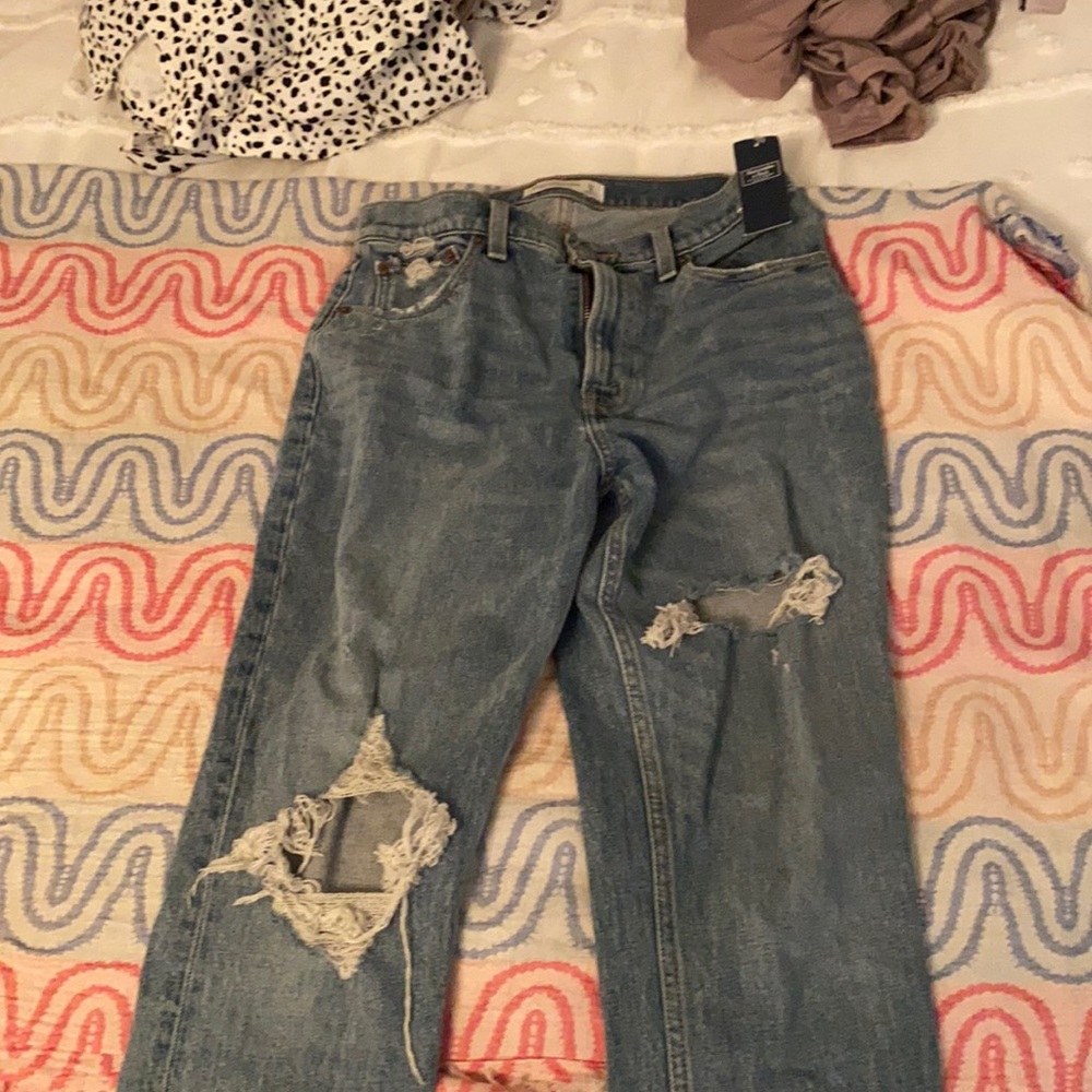 Abercrombie high rise mom jeans